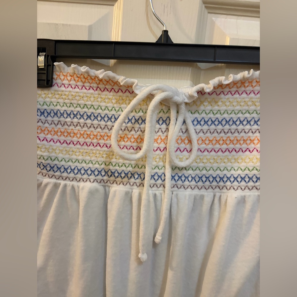 Wild Fable Strapless Cover Up Dress Rainbow White Medium Beach Cotton Blend - Picture 5 of 9